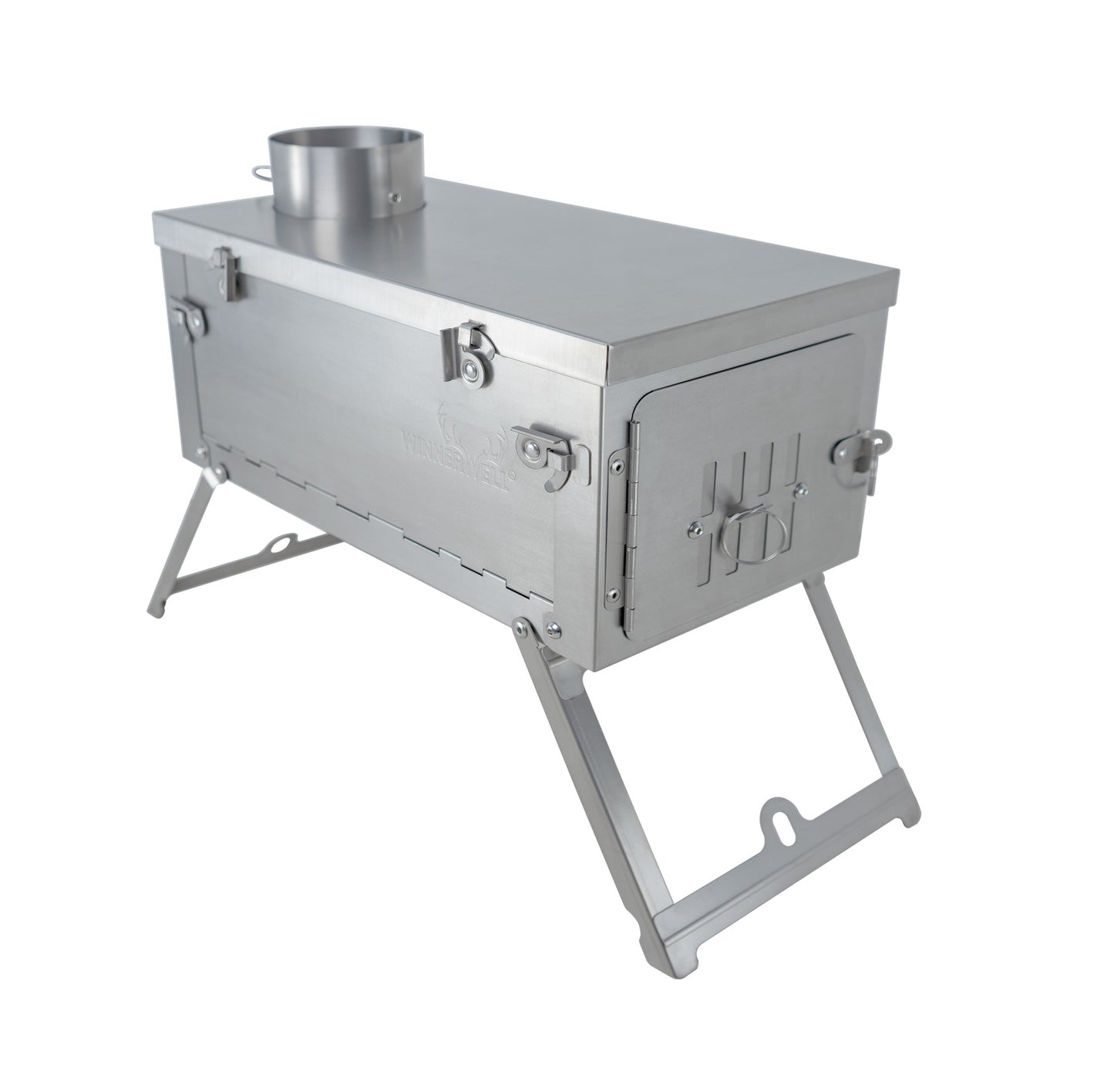 Winnerwell® Fastfold PLUS Titanium Nested Pipe Camping Stove - Zeltofen Faltbar