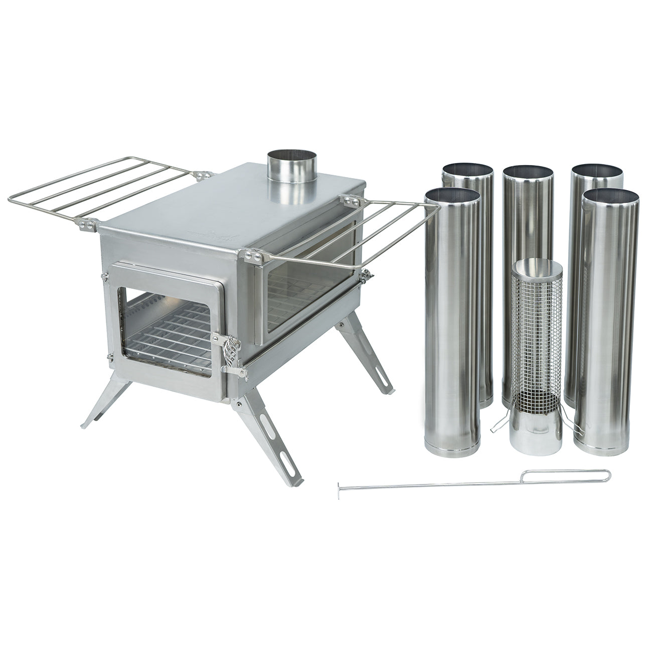 Winnerwell® Nomad PLUS Double View - mit Außenluft L-Größe Holzbefeuerter Zeltofen