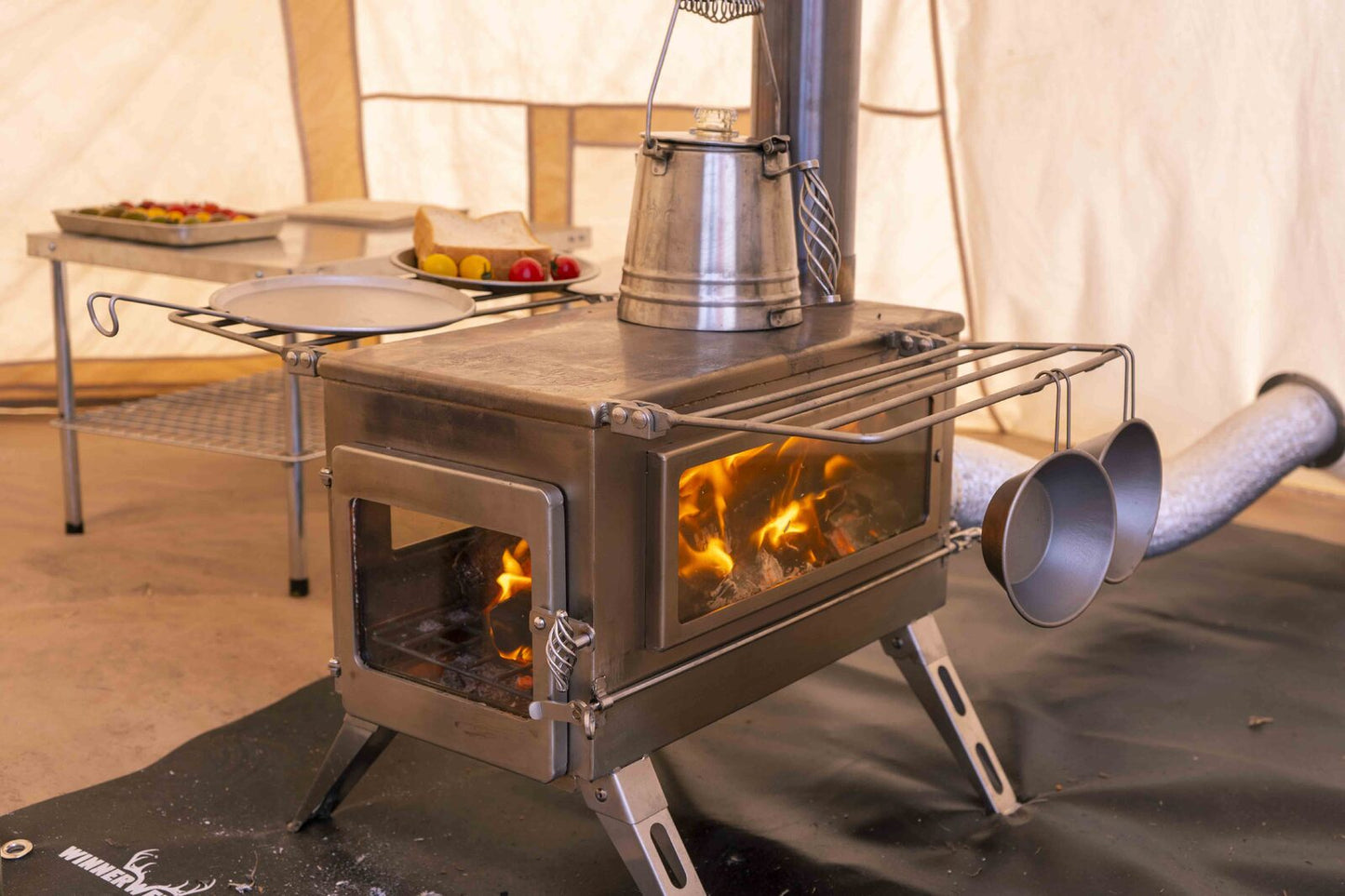 Winnerwell® Nomad PLUS Double View - mit Außenluft L-Größe Holzbefeuerter Zeltofen