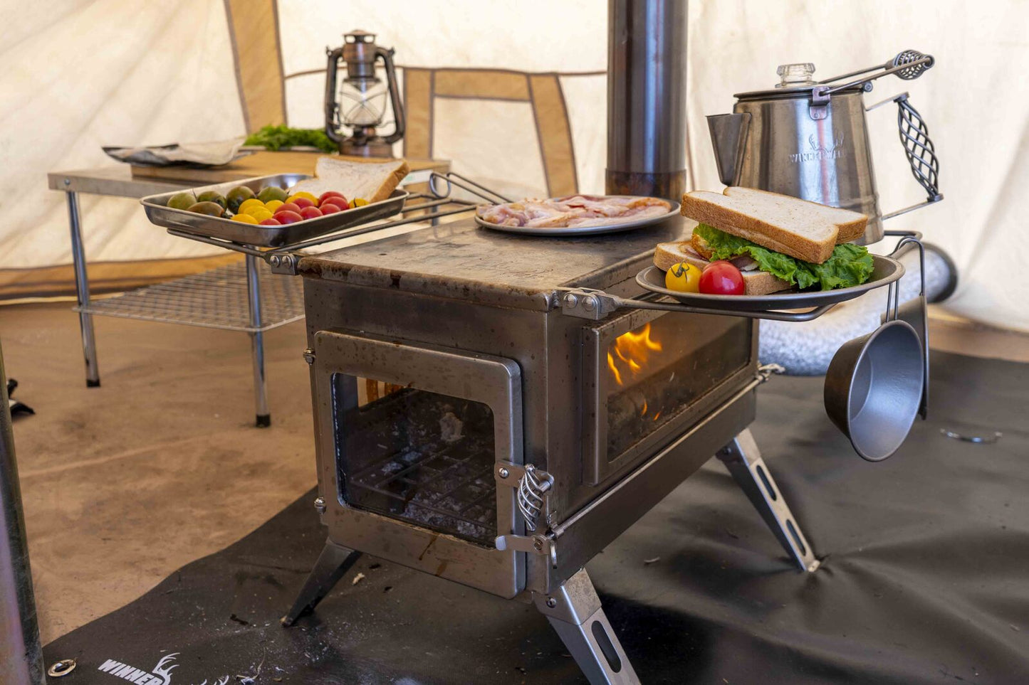 Winnerwell® Nomad PLUS Double View - mit Außenluft L-Größe Holzbefeuerter Zeltofen